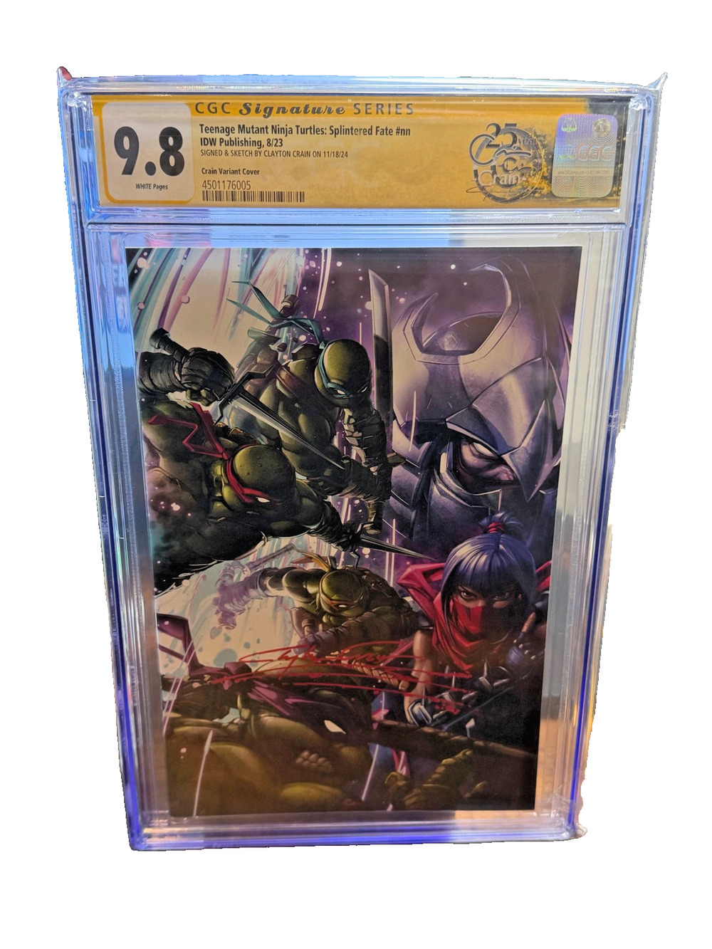 TMNT Splintered Fate #NN Clayton Crain Signed Sketch CGC 9.8